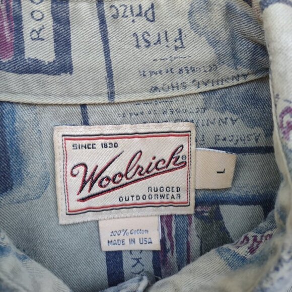 Vintage Woolrich Mens Casual Shirt Button Up Fishing Nature Outdoor Size Large - Picture 4 of 7